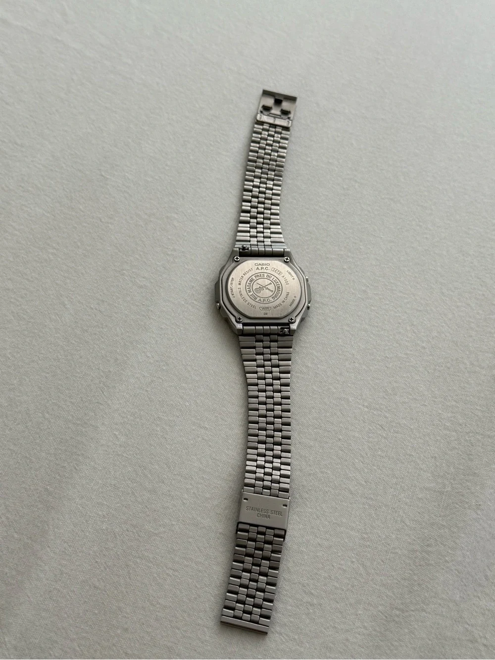 Casio A.P.C. Digital Watch in Silver Gray